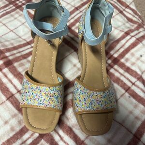 Floral Multi-Color Wedge Sandals NWOT